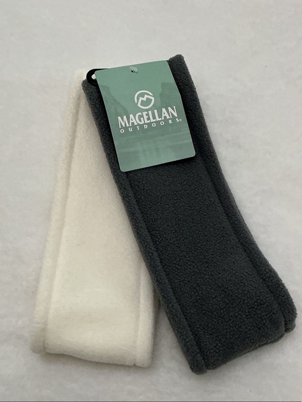 Magellan Outdoors Fleece Headband Pair in Charcoal & Cream